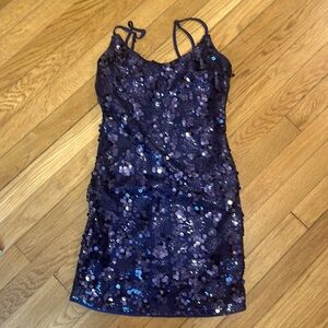 SHEIN Midnight Purple Homecoming Dress